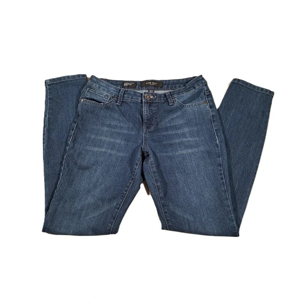 Nine West Jeans Cigarette Fit Low Rise Skinny Leg Denim‎ Jeans Size 4r/27 Womens